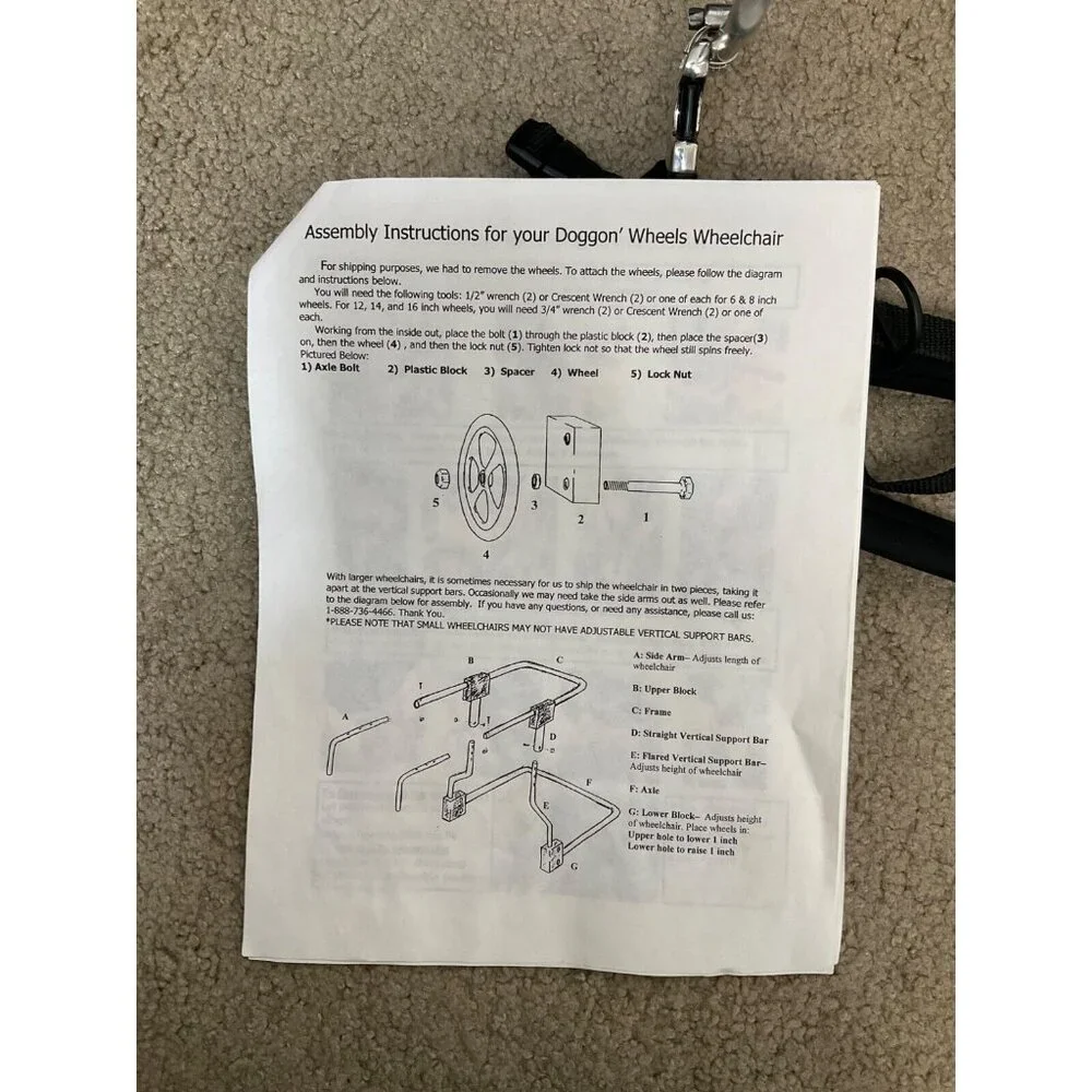 Doggon' Wheels Dog Rear End Wheels Support Wheelchair S/M 20-40#